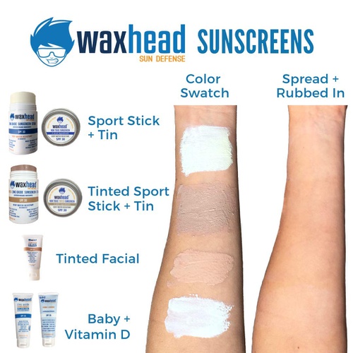  Waxhead Sun Defense Foods Waxhead Tinted Tins - Sport + Waterman Sunscreen Paste, 4 Ingredients, Biodegradable Sunscreen Reef Safe, Eco Friendly, Surf Sunscreen Tin, Non Nano Zinc Oxide (SPF 30, 5-pack, Tin