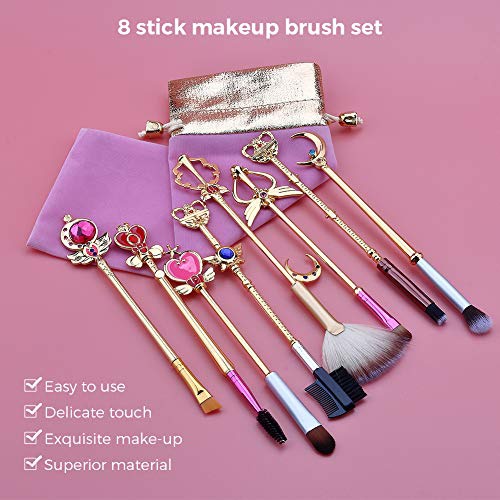  8pcs Makeup Brushes Set,WeChip Magical Brushes Sailor Cosmetic Brush Tool for Eyebrow Face Powder Foundation Blending Blush Concealer