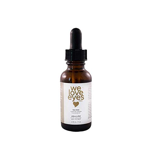  We Love Eyes- All Natural Tea Tree Eyelid Cleansing Oil - Eyelid Scrubs - Eyelid Hygiene - Wash away Bacteria, Demodex, Debris - 100% Preservative Free - Australian Tea Tree Oil -