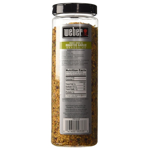  Weber All Natural Savory Herbs w/ Roasted Garlic Seasoning, No MSG, Gluten Free