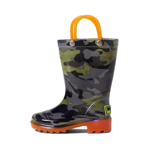  Western Chief Kids Olive Camo Lighted Rain Boot (Toddleru002FLittle Kid)