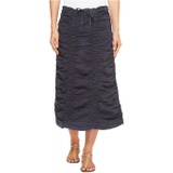 XCVI Stretch Poplin Double Shirred Panel Skirt