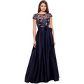 XSCAPE Embroidered Cap Sleeve with Ballgown Skirt