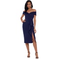 XSCAPE Short Scuba Off-the-Shoulder Dress with Ruffle