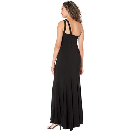  XSCAPE One-Shoulder Cutout Ity with Front Slit