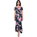 XSCAPE Midi Printed Scuba Off-the-Shoulder