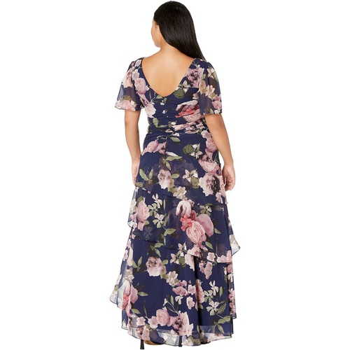  XSCAPE Long Tiered Print Chiffon