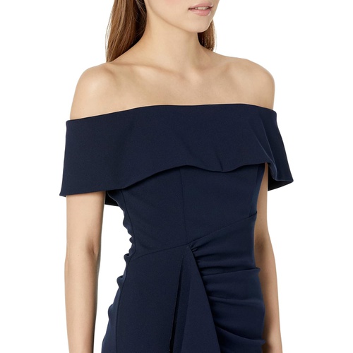  XSCAPE Short Off-the-Shoulder Scuba Crepe Ruffle