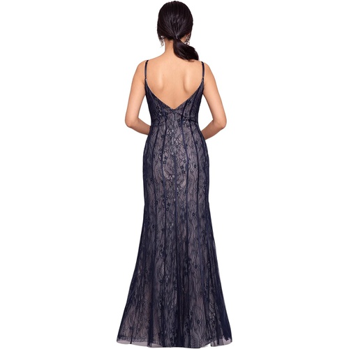  XSCAPE Long Lace 3-D Flower Gown