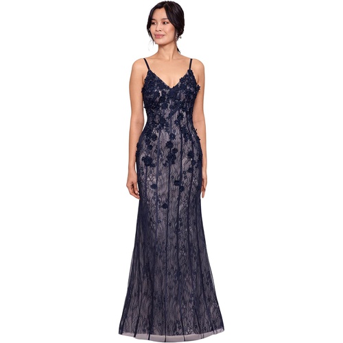  XSCAPE Long Lace 3-D Flower Gown