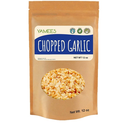  Yamees Chopped Dried Sliced Onion and Garlic - Bulk Spices - 2 Pack of 12 Ounces Each