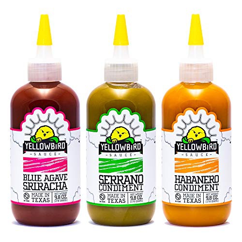  Yellowbird Foods Hot Sauce Variety Pack by Yellowbird | Plant-Based, Gluten Free, Non-GMO | Homegrown in Austin | 9.8 oz (3-Pack)