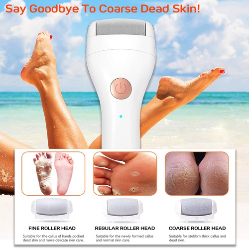  Yuanmu Electric Foot Callus Remover,Portable Electronic Foot File Pedicure Tools, Pedicure Tools with 3 Rollers and USB Rechargeable Foot Care Tool Perfect for Dead,Hard Cracked Dry Skin