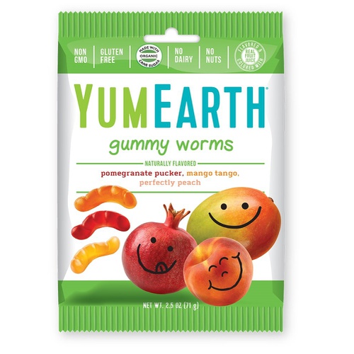  YumEarth Organic Gummy Worms, 2.5 Ounce (Pack of 12)