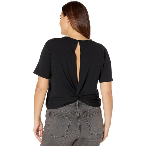  Yummie Plus Size French Terry Peekaboo Twisted Back Top