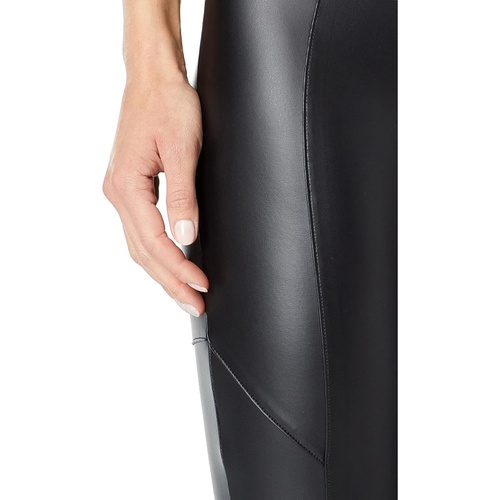  Yummie Faux Leather Leggings wu002F Front and Back Seams