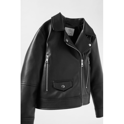 자라 Zara FAUX LEATHER BIKER JACKET