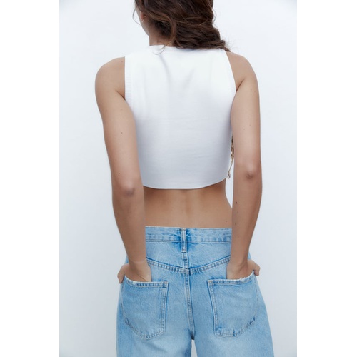 자라 Zara CROPPED KNIT TOP