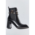 Zara PEARL BLOCK HEEL ANKLE BOOTS