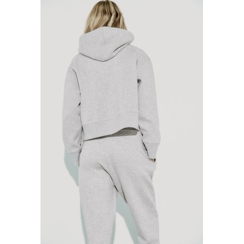 자라 Zara HOODED RIB SWEATSHIRT