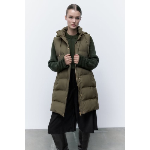 자라 Zara HOODED PADDED VEST