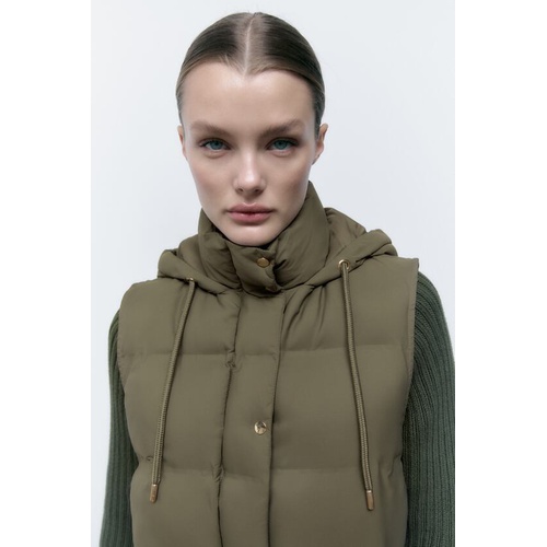 자라 Zara HOODED PADDED VEST