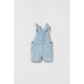 Zara PRINTED DENIM OVERALL SHORTS