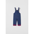 Zara TURNED-UP DENIM OVERALLS