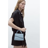 Zara MOCK CROC DENIM MINI CITY BAG