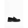 Zara LEATHER LOAFERS WITH SADDLE