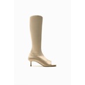 Zara OPEN TOE HEELED FABRIC MID-CALF BOOTS