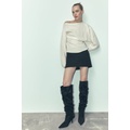 Zara MESH CRYSTAL KNEE HIGH BOOTS