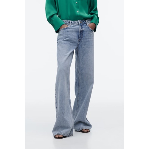 자라 Zara Z1975 MID RISE STRAIGHT LONG LENGTH JEANS