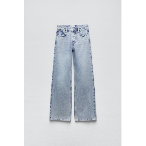 자라 Zara Z1975 MID RISE STRAIGHT LONG LENGTH JEANS