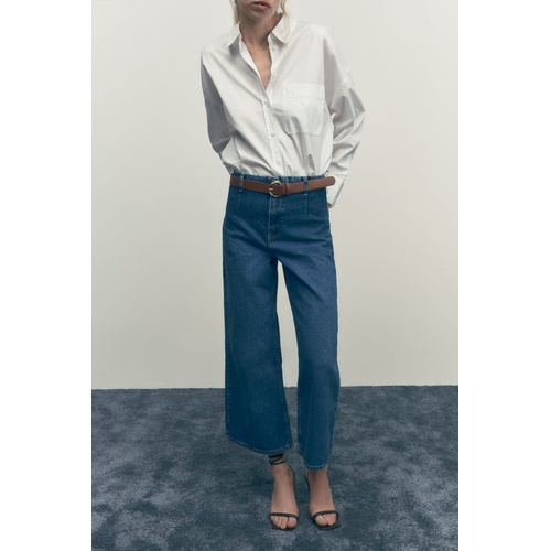 자라 Zara Z1975 WIDE LEG CROPPED JEANS