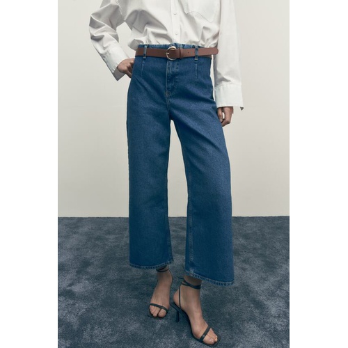 자라 Zara Z1975 WIDE LEG CROPPED JEANS