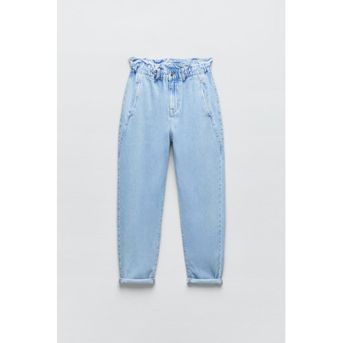 자라 Zara Z1975 BAGGY PAPERBAG JEANS