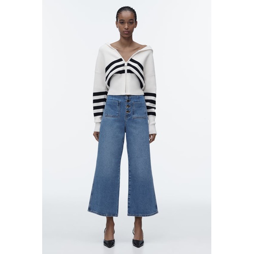 자라 Zara Z1975 CROPPED WIDE LEG JEANS