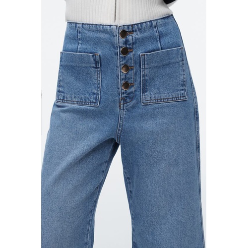 자라 Zara Z1975 CROPPED WIDE LEG JEANS