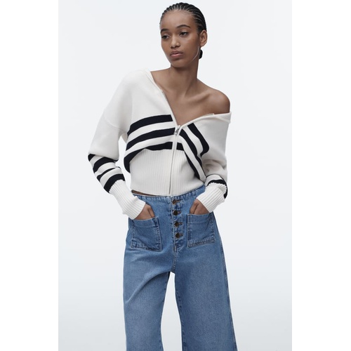 자라 Zara Z1975 CROPPED WIDE LEG JEANS