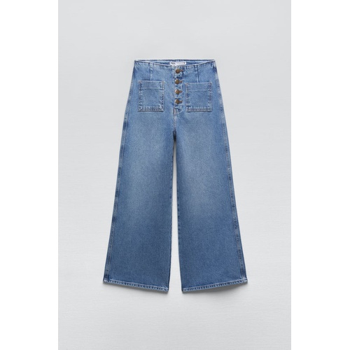 자라 Zara Z1975 CROPPED WIDE LEG JEANS