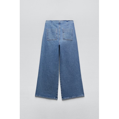 자라 Zara Z1975 CROPPED WIDE LEG JEANS