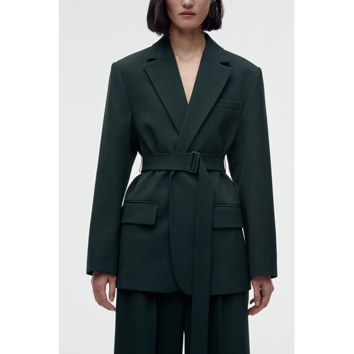 자라 Zara STRAIGHT CUT BELTED BLAZER