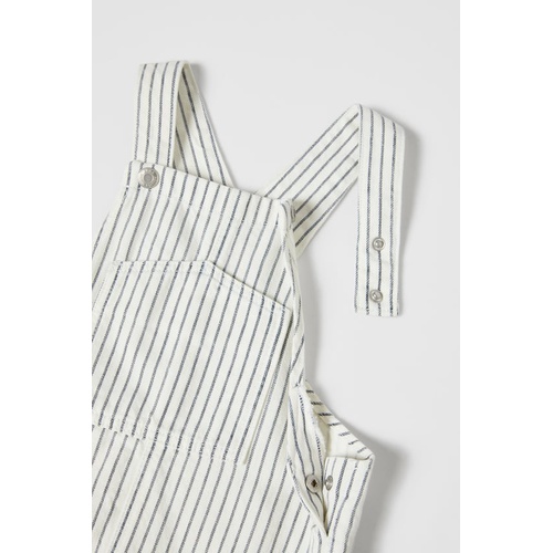 자라 Zara STRIPED DENIM OVERALLS