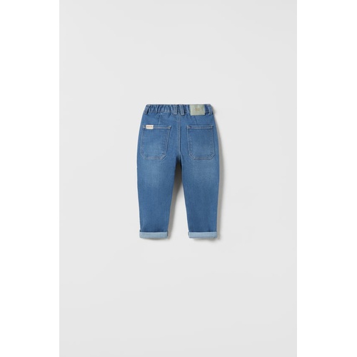 자라 Zara RELAXED FIT COMFY JEANS