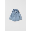 Zara HOODED DENIM OVERSHIRT