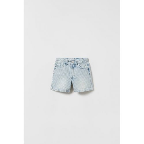 자라 Zara STRIPED DENIM SHORTS