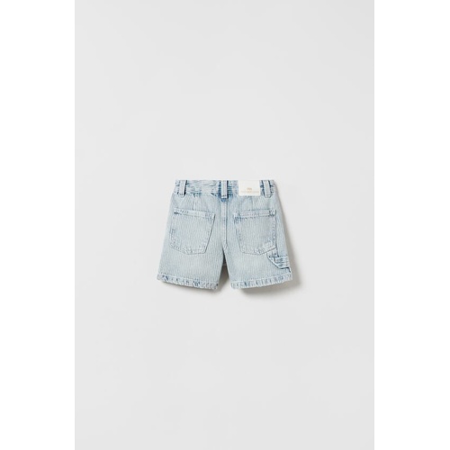 자라 Zara STRIPED DENIM SHORTS