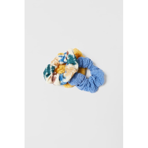 자라 Zara THREE-PACK OF TIE DYE SCRUNCHIES