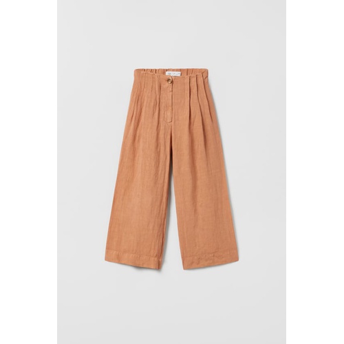 자라 Zara PLEATED LINEN PANTS